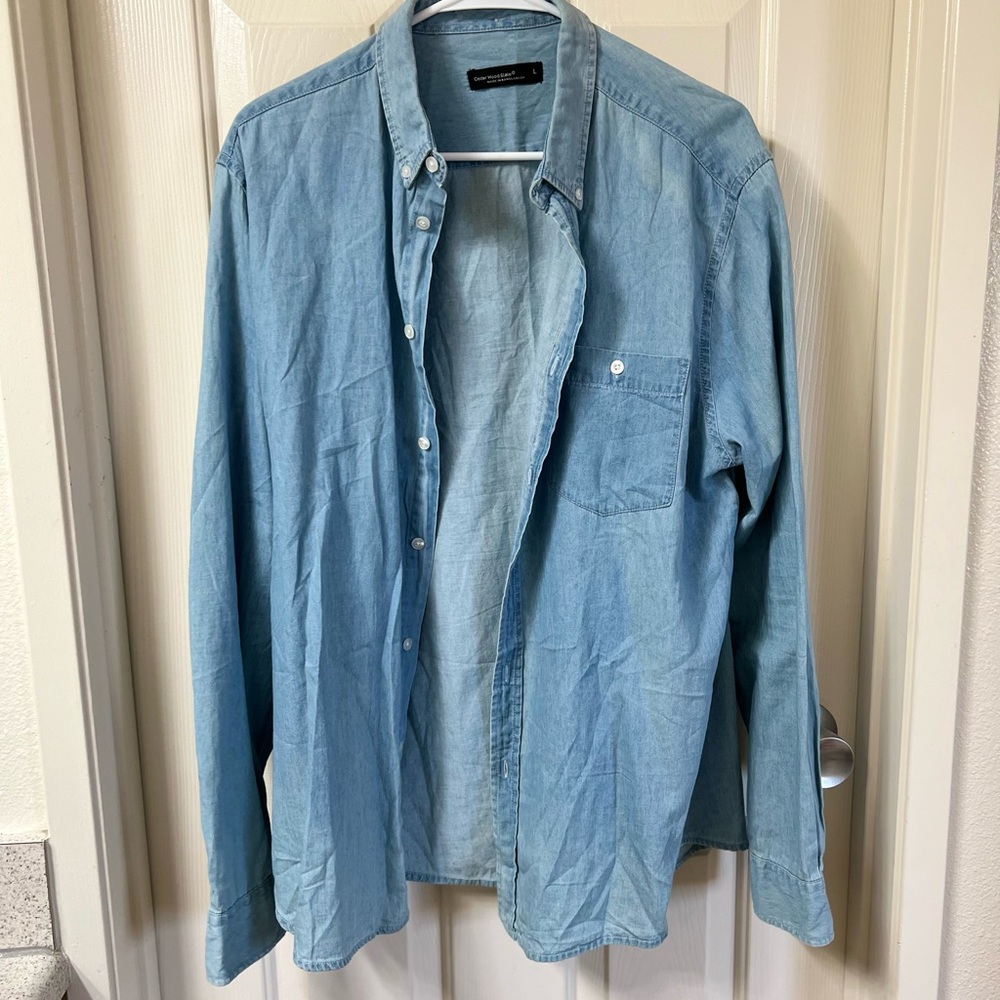 Women's Denim Blue Button-Down Shirt